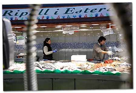 La actual parada de la Boqueria